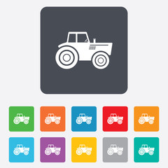Tractor sign icon. Agricultural industry symbol.