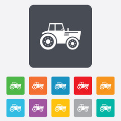 Tractor sign icon. Agricultural industry symbol.