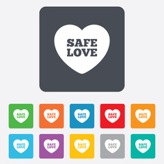 Safe love sign icon. Safe sex symbol.