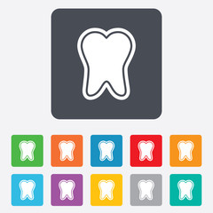 Tooth enamel protection sign icon. Dental care symbol.