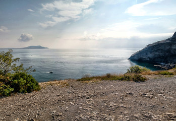 Crimea mountains and Black sea landscape