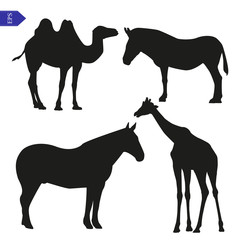 Set of vector silhouettes of animals