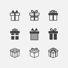 Vector Gift box black icons