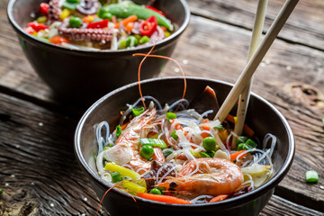 Chinese mix vegetables with seafood