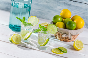 Cold drink made of citrus fruit with sugar