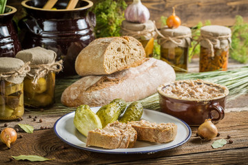 Sandwich in the pantry from the winter stocks