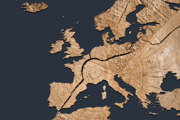 Landkarte *** Europa Holz
