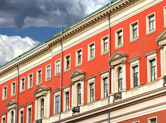 Obraz premium Red buildings wall