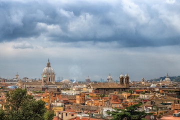 Fototapeta na wymiar Beautiful Aerial View of Downtown Rome Italy