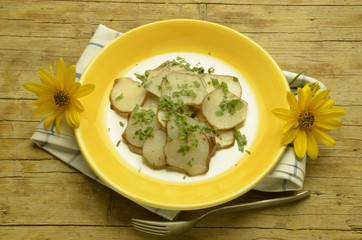 Topinambur trifolati Sautéed potatoes Expo Milano 2015