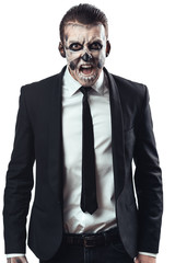  furious businessman  makeup skeleton