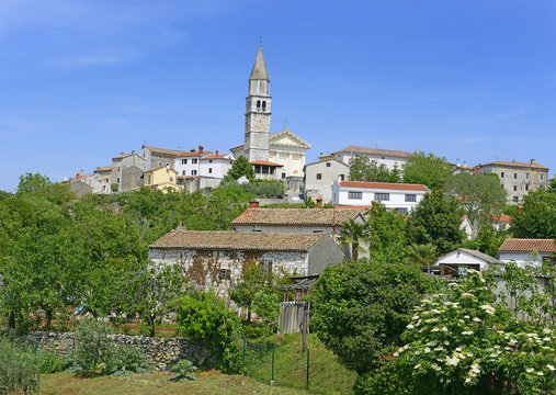 Panorama of Visnjan, typical village in Istria, Croatia
