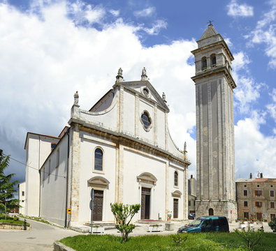 Vodnjan, Church of St. Blaise and bell tower, Istria, Croatia