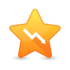 Isolated star icon with a graph