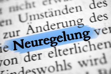 Neuregelung - blau markierter Text