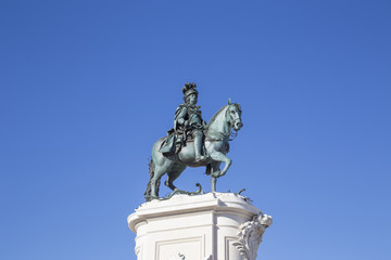 statue of King Jose on the Commerce square in Lisbon, Portuga
