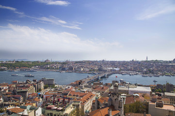 Panoramic view of Golden Horn, Istanbul, Turkey