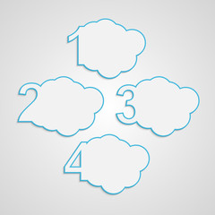 Vector creative paper colorful numbered clouds infographic.