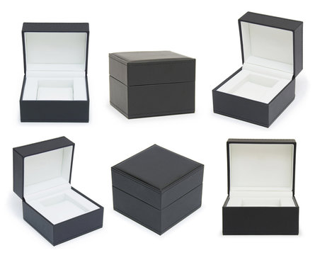 black boxes collection  on white background
