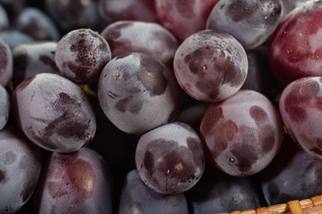 Fresh red grapes close up