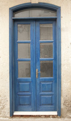 Fototapeta na wymiar Blue wood door