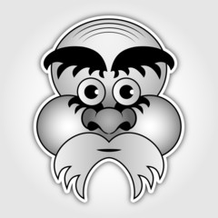 sticker - old man with a beard and eyebrows