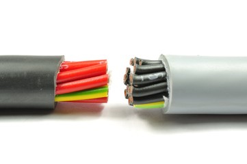 Mehradrige Kabel grau rot