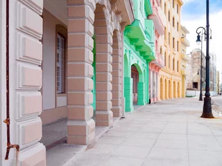 Tuinposter Colorful buildings in Old Havana © kmiragaya