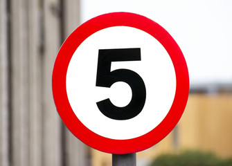 Speed limit 5 km/h: roadsign
