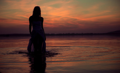 Fototapeta premium Silhouette of the water nymph