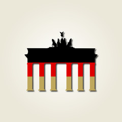 Naklejka premium Kleines Brandenburger Tor Berlin | Schwarz Rot Gold - III / IV