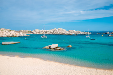 Fototapeta na wymiar Cala Acciarino the most beautiful beach on Lavezzi Island,Corse