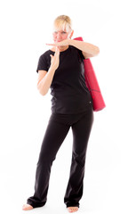 Fototapeta premium model isolated on plain background hand gesture break sign