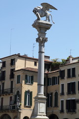Fototapeta na wymiar Markus lion,Lion column, Padova, Veneto, Italy