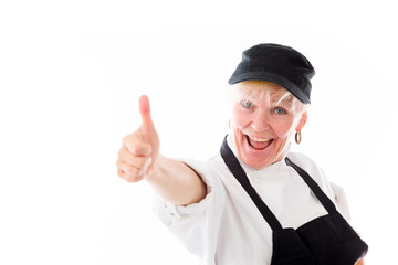 model isolated positive attitude thumbs up