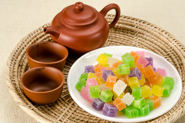 Crispy jelly Thai dessert