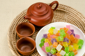 Crispy jelly Thai dessert