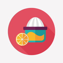 kitchenware juicer flat icon with long shadow,eps10