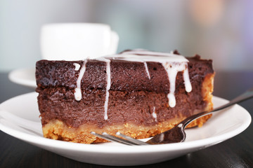 Piece of chocolate cake