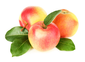 Ripe apples isolated on white