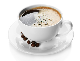 Cup of coffee isolated on white