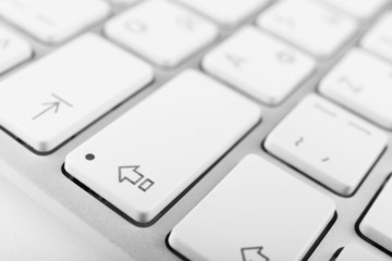 Close up of keyboard of modern laptop