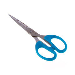blue scissors rusty isolated
