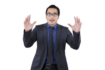 Astonished expression of businessman