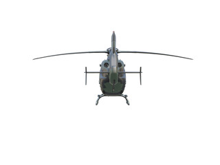 Military helicopter on white background