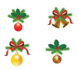 Set of Christmas tree decorations