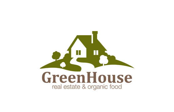 Real Estate House Logo design. Eco Natural Farm