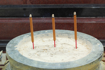 Antique incense burner in temple