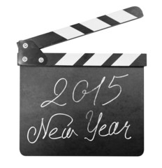Obraz premium Clapper board with 2015 new year text isolated