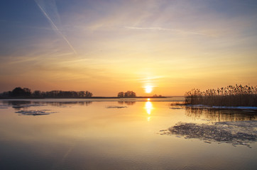 Fototapeta premium Sunrise on river